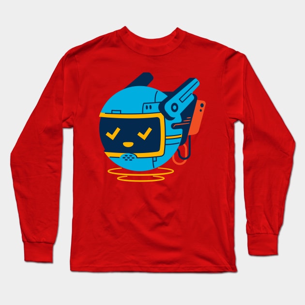 Cute Flying Robot Long Sleeve T-Shirt by waltzart